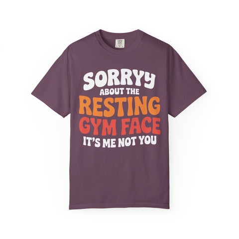 Funny Resting Gym Face T-Shirt, Weightlifting Workout Tee