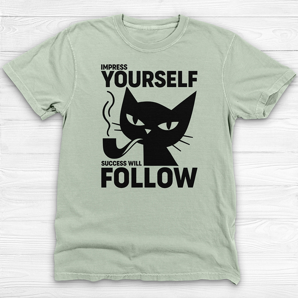 Success Will Follow Gym Tee, Cat-Themed Motivational Shirt
