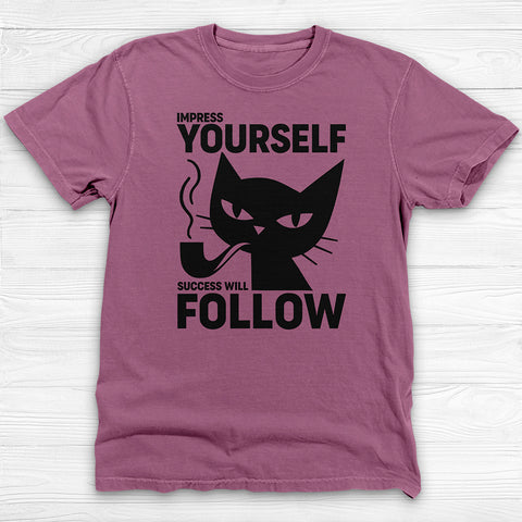 Success Will Follow Gym Tee, Cat-Themed Motivational Shirt