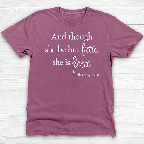 Small But Fierce Girl Gym Shirt or Pump Cover, Shakespeare Quote