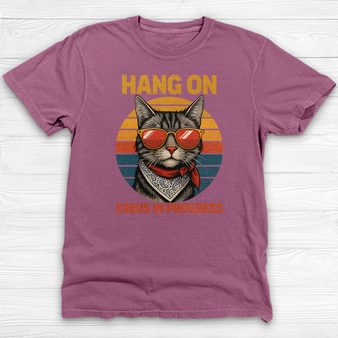 Hang On Vintage Mental Health Crisis Cat Gym Shirt