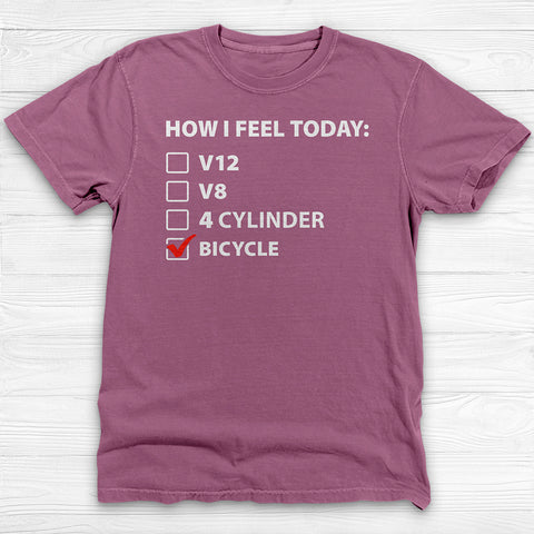 Car Vs. Bicycle How I Feel Today Motivation Gym Shirt or Pump Cover