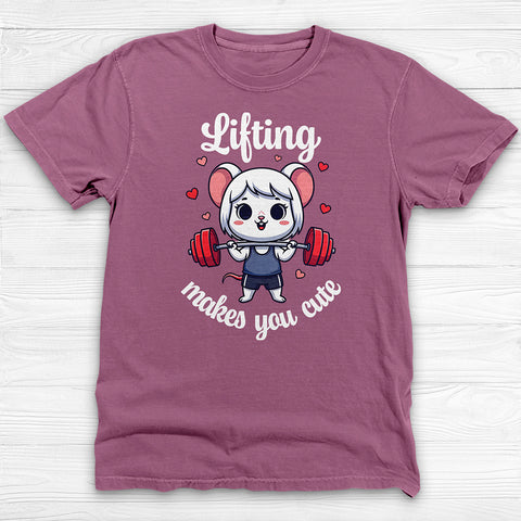 Lifting Makes You Cute Gym Shirt, Anime Style Workout Tee-T-Shirt-Gym Classics