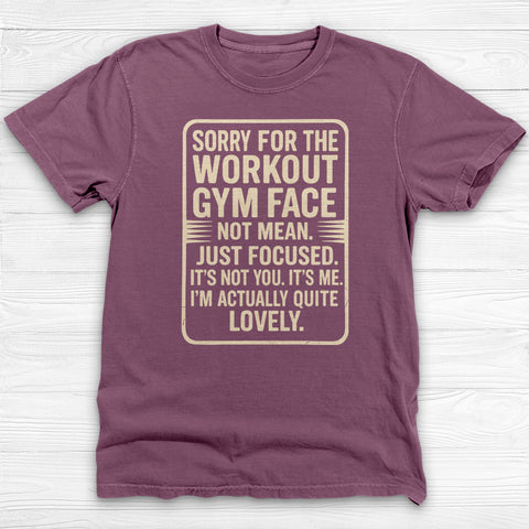 Funny Gym Face Workout Shirt, Womenβs Motivational Fitness Tee