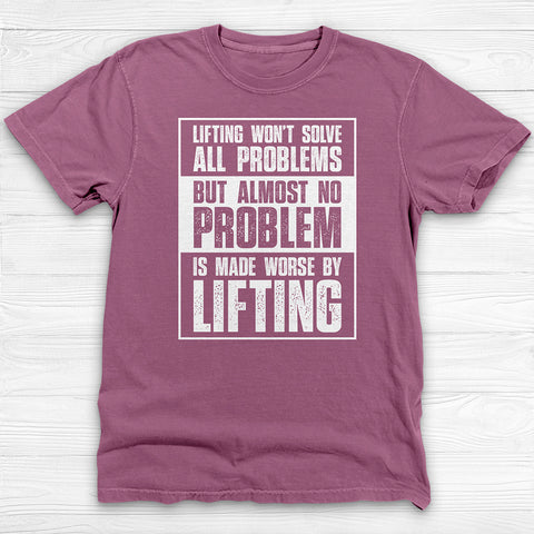 Lifting Solves Problems Gym Shirt Or Pump Cover-T-Shirt-Gym Classics