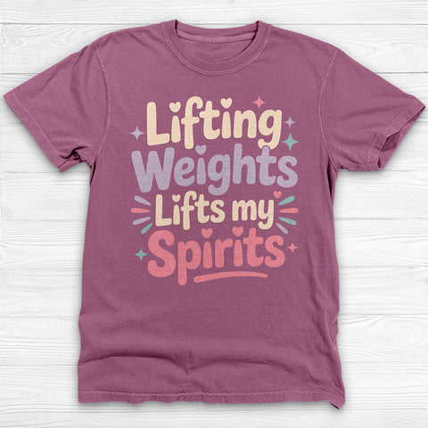Lifting Weights, Lifting Spirits Women's Gym Tee, Positive Vibes Fitness Shirt