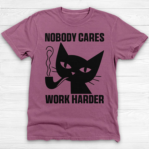 Nobody Cares Work Harder Philosophy Cat Gym Shirt