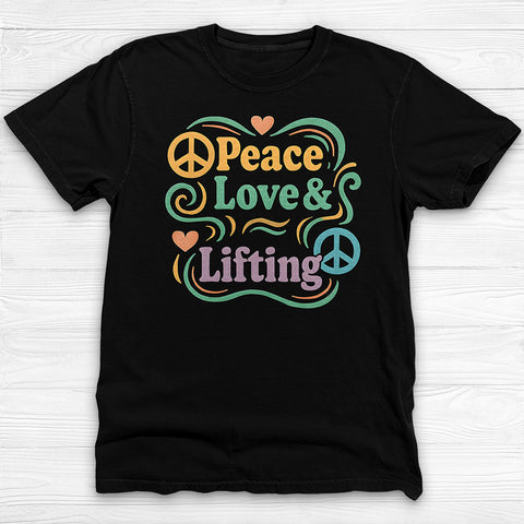 Peace Love & Lifting T-Shirt, Unisex Garment-Dyed Gym Tee