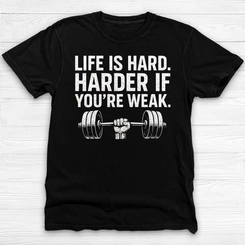 Life Is Hard Keep Lifting Gym Shirt, Motivational Workout Tee-T-Shirt-Gym Classics