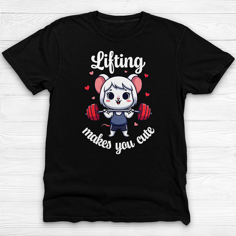 Lifting Makes You Cute Gym Shirt, Anime Style Workout Tee-T-Shirt-Gym Classics