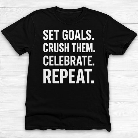 Set Goals Crush Them Gym T-Shirt, Motivational Fitness & Lifestyle Tee