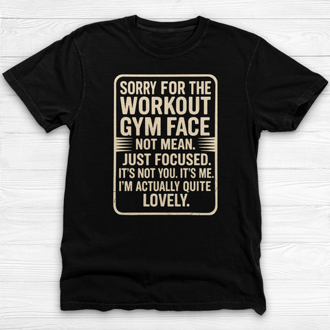 Funny Gym Face Workout Shirt, Women’s Motivational Fitness Tee