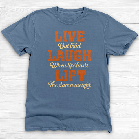 Live Laugh Lift Motivational Gym T-Shirt, Fitness Workout Tee