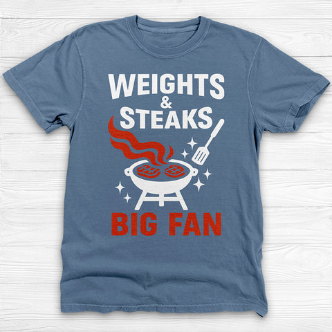 Weights And Steaks Fan Gym Tee Or Pump Cover