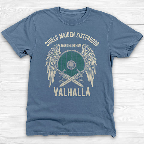 Shield Maiden Sisterhood Gym Shirt, Vintage Norse Warrior Tee