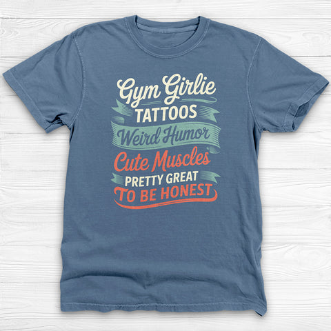 Gym Girlie Tattoos Cute Muscles Funny Gym Shirt