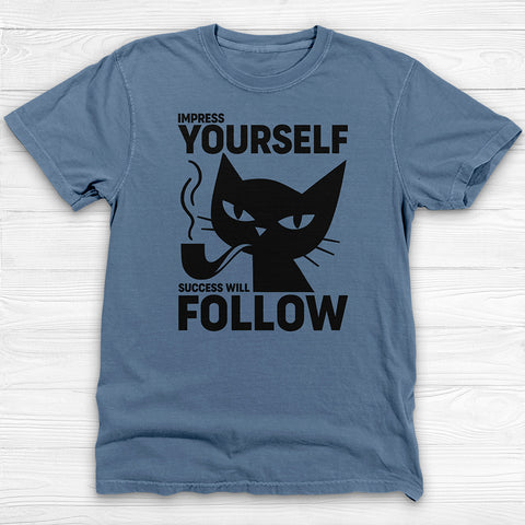 Success Will Follow Gym Tee, Cat-Themed Motivational Shirt