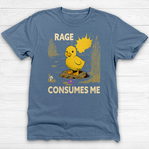 Rage Consumes Me Baby Duck Shirt, Fun Workout Tee