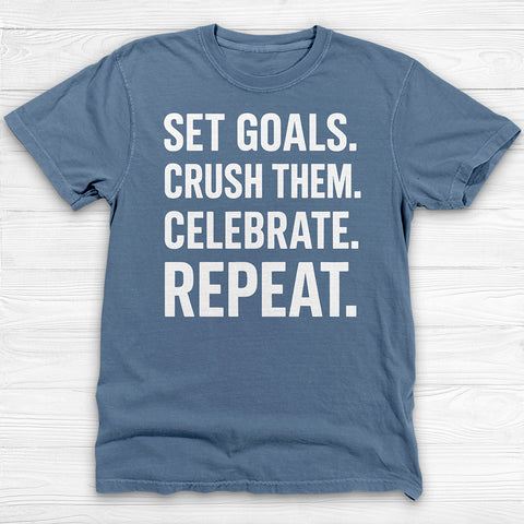 Set Goals Crush Them Gym T-Shirt, Motivational Fitness & Lifestyle Tee