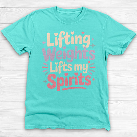 Lifting Weights, Lifting Spirits Women's Gym Tee, Positive Vibes Fitness Shirt