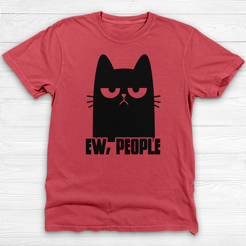 Ew, People Anti-Social Cat Gym T-Shirt, Funny Workout And Life Tee