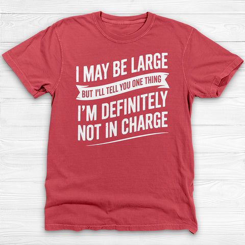 Large But Definitely Not In Charge, Funny Big Man Tee