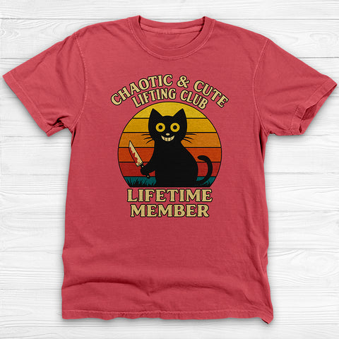 Chaotic & Cute Lifting Club Gym T-shirt, Cat lovers gift, Workout apparel, Fun gym wear