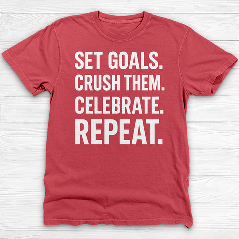Set Goals Crush Them Gym T-Shirt, Motivational Fitness & Lifestyle Tee