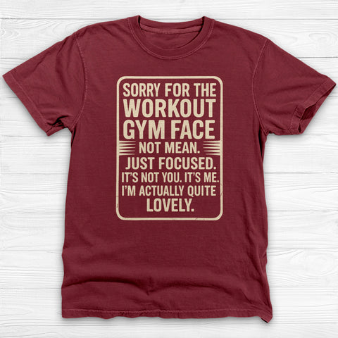 Funny Gym Face Workout Shirt, Womenβs Motivational Fitness Tee