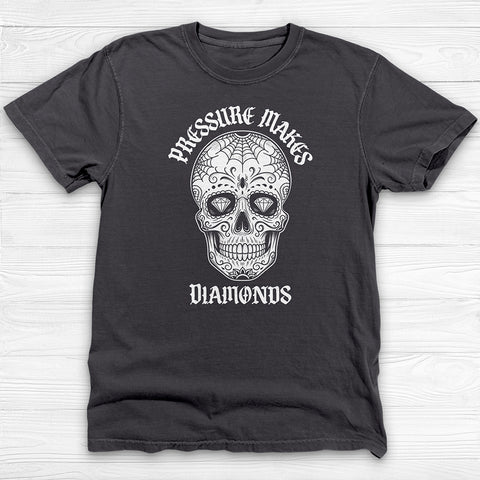 Pressure Makes Diamonds, Skull Gym Motivation Tee or Pump Cover