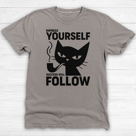 Success Will Follow Gym Tee, Cat-Themed Motivational Shirt