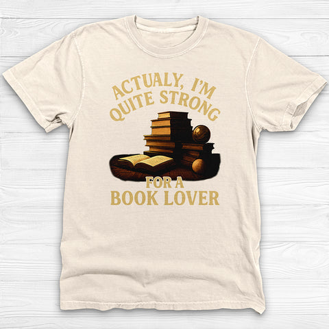 Strong For A Book Lover Gym T-Shirt, Funny Reading & Workout Tee