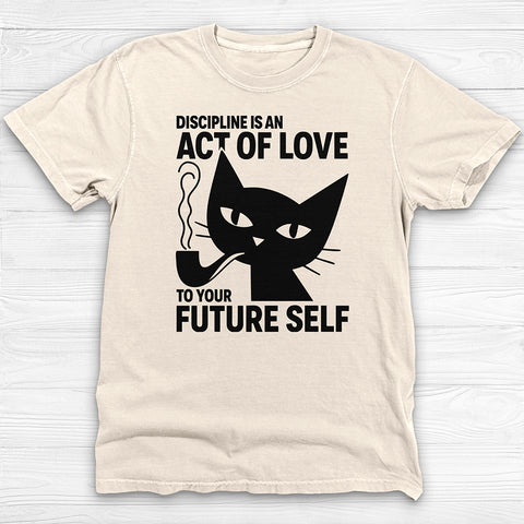 Philosopher Cat Workout Shirt, Gym And Life Discipline Quote