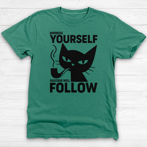 Success Will Follow Gym Tee, Cat-Themed Motivational Shirt