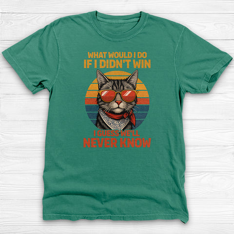 Always Winning Confident Cat Retro Style Gym Shirt