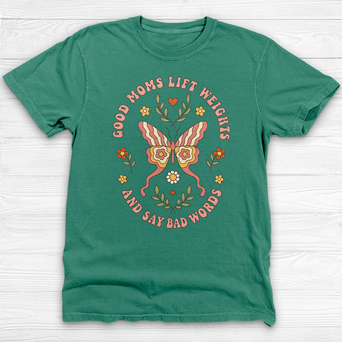 Good Moms Lift & Swear Cute Gym Tee Or Pump Cover