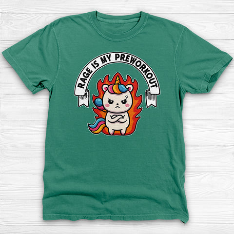 Rage Is My Preworkout Unicorn Shirt, Funny Gym Tee or Pump Cover