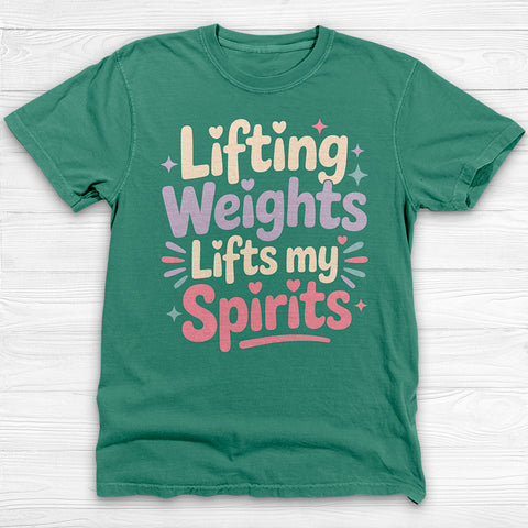 Lifting Weights, Lifting Spirits Women's Gym Tee, Positive Vibes Fitness Shirt