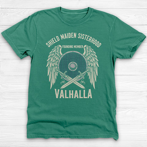 Shield Maiden Sisterhood Gym Shirt, Vintage Norse Warrior Tee