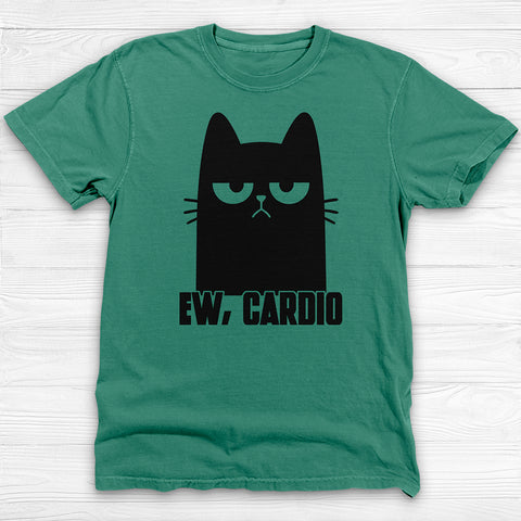 Ew, Cardio Funny Cat Hates Cardio Gym T-Shirt And Pump Cover