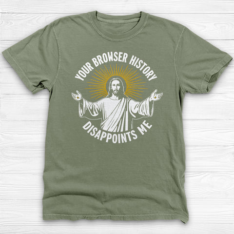 Jesus Browser History Disappointment Graphic Gym Tee or Pump Cover