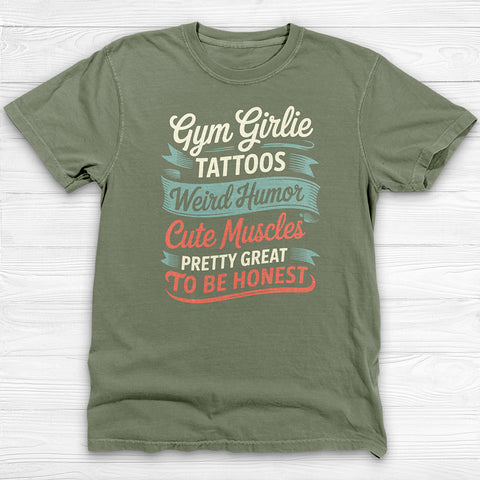 Gym Girlie Tattoos Cute Muscles Funny Gym Shirt