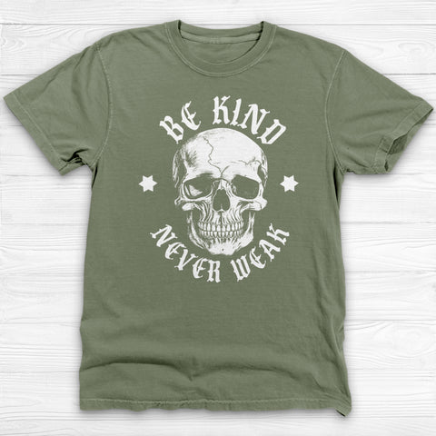 Be Kind But Never Weak Gym Skull Shirt β Motivational Workout Tee
