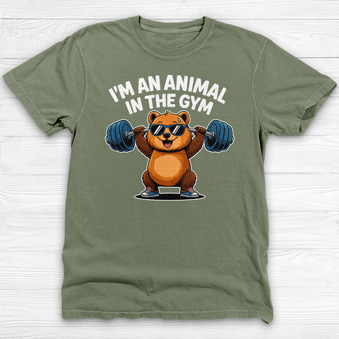 Cute Bear Gym Shirt, Funny Animal Workout Tee or Pump Cover