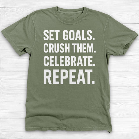 Set Goals Crush Them Gym T-Shirt, Motivational Fitness & Lifestyle Tee
