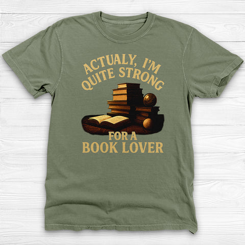 Strong For A Book Lover Gym T-Shirt, Funny Reading & Workout Tee
