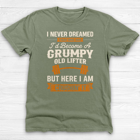 Grumpy Old Lifter T-Shirt, Funny Weightlifting Gym Humor Tee