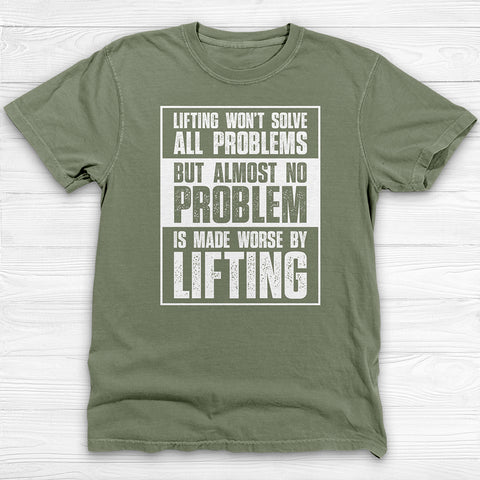 Lifting Solves Problems Gym Shirt Or Pump Cover-T-Shirt-Gym Classics