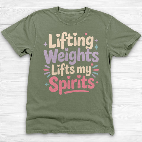 Lifting Weights, Lifting Spirits Women's Gym Tee, Positive Vibes Fitness Shirt