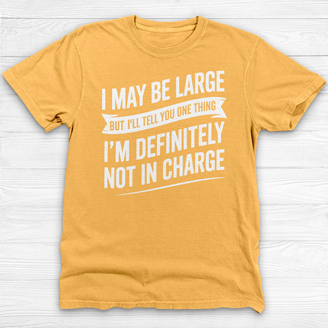 Large But Definitely Not In Charge, Funny Big Man Tee